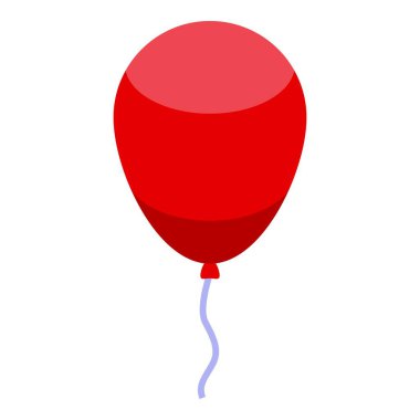 Helyumla uçan kırmızı balon, parti süslemeleri ve kutlamalar için mükemmel.