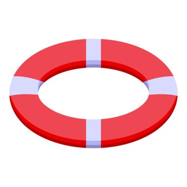 Kırmızı ve beyaz can simidi yüzüyor, acil durumlar için güvenlik ve güvenlik sağlıyor