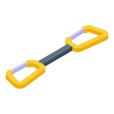 Güvenli tırmanış için halatı bağlayan karabina, beyaz arkaplanda izole.