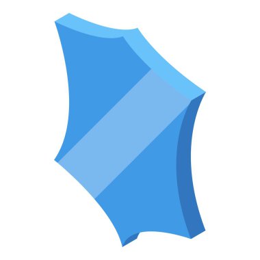 Mavi metal levha tasarım için izometrik boş kalkanı temsil ediyor