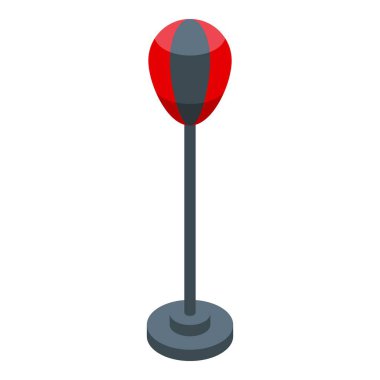 Kırmızı kum torbası bir kürsüde asılı duruyor, boks becerilerini geliştirmek için mükemmel.