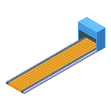 Beyaz zemin üzerinde top geri dönüş sistemi olan Isometric bowling kulvarı