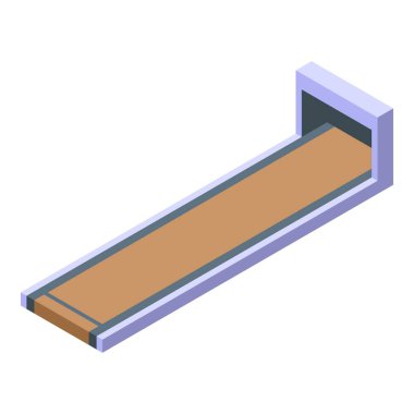 Pin geri dönüşlü bowling şeridi boş bir izometrik illüstrasyondur