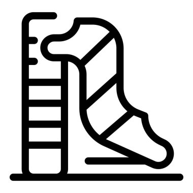 Aquapark kaydırağını temsil eden basit çizgi simgesi suya şakacı bir iniş için