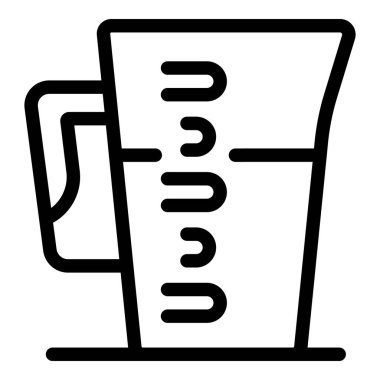 Ölçüm kabı yemek ve pişirme için mililitre hacmi gösteriyor