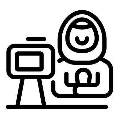 Astronot, holografik arayüzü olan şeffaf bir tablet kullanıyor.