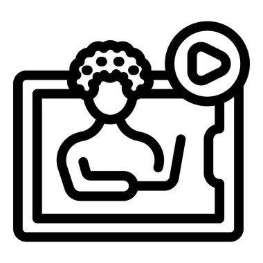 Öğretmen bu simgede bir webinar sırasında açıklayan çevrimiçi bir video kursu veriyor.