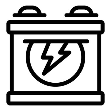 Basit, ölçeklenebilir ve düzenlenebilir vektör simgesi bir araba aküsünü temsil ediyor, web ve mobil projeler için mükemmel