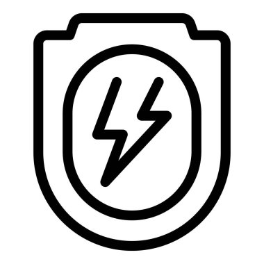 Yıldırımı koruyan, gücü ve güvenliği sembolize eden cesur, grafik simgesi.