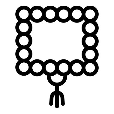 Dua ve meditasyon için kullanılan kare şekilli tespih boncuklarının siyah ve beyaz vektör simgesi