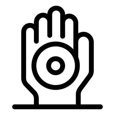 Bir çember şeklini bir delikle tutan el, odaklanmayı ve hassasiyeti basit ve güçlü bir şekilde sembolize eder.