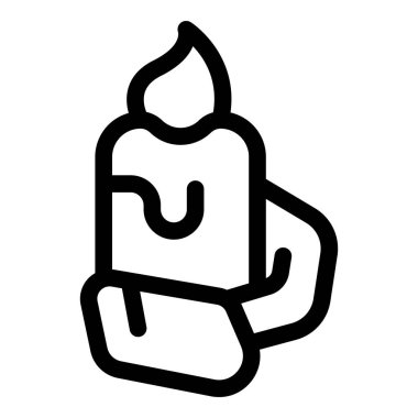 Yanan bir mumun çizgi sanat simgesi. Kutlamayı, hafızayı ya da rahatlamayı simgeliyor.