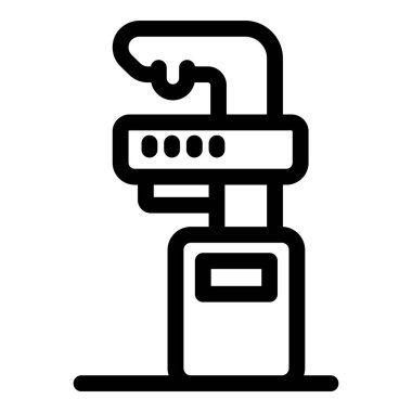 Göğüs kanseri taraması ve hastane ve kliniklerde teşhis için kullanılan mammografi makinesinin çizgi simgesi