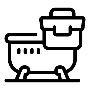 Tesisatçı, profesyonel aletlerini kullanarak yepyeni bir küvet yaptırıyor.