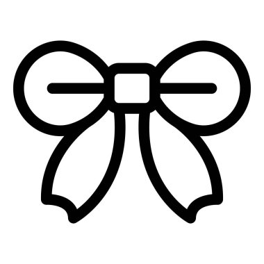 Büyük bir retro kurdele yayının basit vektör çizgisi sanat simgesi, kutlamaları ve özel durumları temsil etmek için mükemmel.