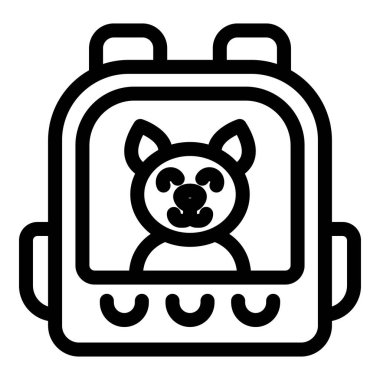 Kedi taşıyıcısı çantasının basit ve modern çizgisi. Hayvan taşımacılığı için mükemmel.