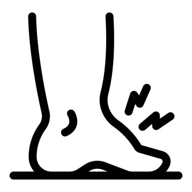 Acı çeken bir ayağın basit bir simgesi, sağlık ve sağlık konuları için mükemmel.