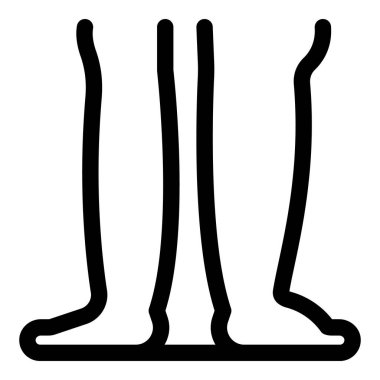 Yerde duran üç çift insan bacağı için siyah çizgi vektör simgesi