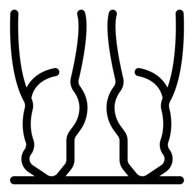 Ayakta duran, düz taban valgını gösteren basit bir simge