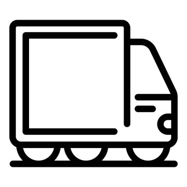 Bir nakliye kamyonunun basit vektörü yolda ilerliyor, mal taşımacılığı için mükemmel.