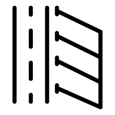 Bir yol bariyerinin doğrusal simgesi, kapalı bir yolu ya da yasaklı alanı gösterir