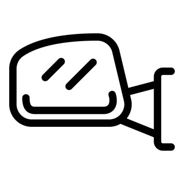 Bir arabanın yan aynasının ışığı yansıtan basit siyah çizgi simgesi