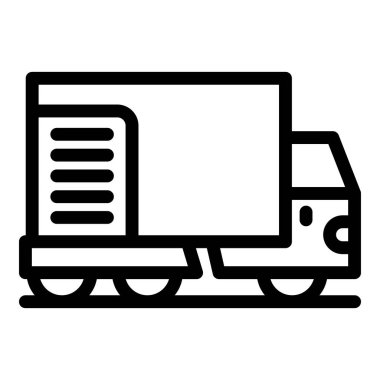 Ulaşım ve nakliye hizmetlerini sembolize eden basit bir dağıtım kamyonu simgesi