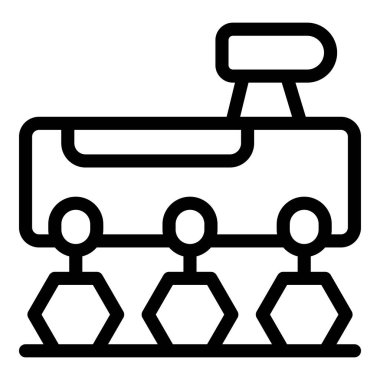 Ay 'ın yüzeyini keşfeden bir ay gezgini çizimi.