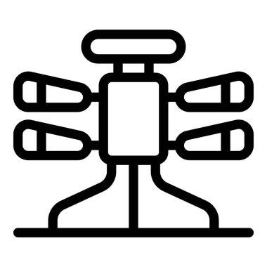 Dört kollu boks antrenmanı için ayakta duran kum torbasının çizgi simgesi.