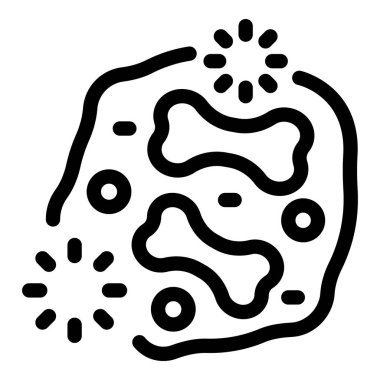 Bağışıklık sistemini temsil eden hücrelere saldıran virüslerin basit vektör simgesi