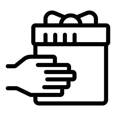 Basit, kalın çizgili sanat simgesi. Paketli bir hediye kutusu veriyor.