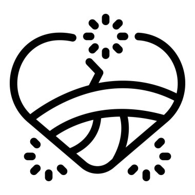 Kırık kalp, iyileşme ve duygusal iyileşme sürecini sembolize eden bir bandajla onarılıyor.