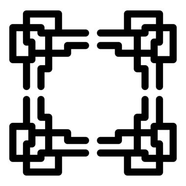 Modern kare çerçeve oluşturan soyut geometrik şekil resimleme, arkaplan, duvar kağıdı veya grafik tasarım ögesi için uygundur