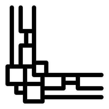 Soyut geometrik şekil bir dik açı oluşturuyor, bir köşe tasarım elementi kadar mükemmel.