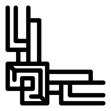 Dik açı köşeli soyut geometrik tasarım ögesi, projelerinizi çerçevelemek veya vurgulamak için mükemmel