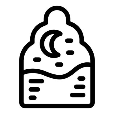 Gece çalışan bir nemlendiricinin basit simgesi, nem seviyesini arttırıyor.