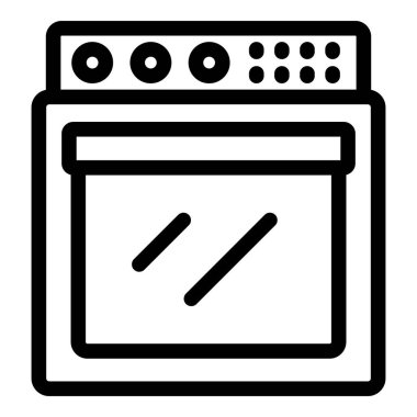 Tarif siteleri veya yemek blogları için ideal bir konveksiyon fırınının basit vektör çizimi