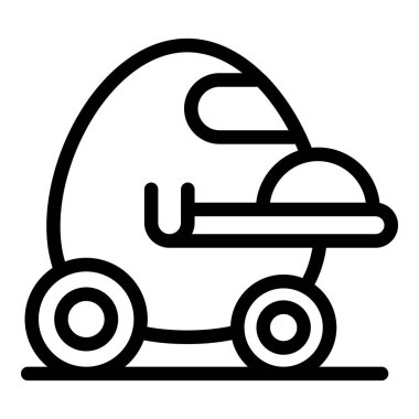 Paket taşıyan bir otomatik dağıtım robotunun çizgisi simgesi