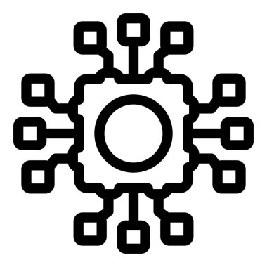 Elektronik devre kartı çipi modern bir işlemci ile veri işliyor