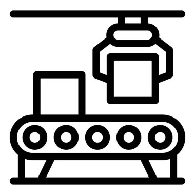 Robotik kol, fabrika ortamında taşıyıcı banttaki kutuyu kaldırıp hareket ettirmektir.