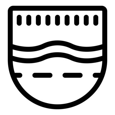 İsviçre 'deki Basel şehrini temsil eden basit siyah dış hat simgesi