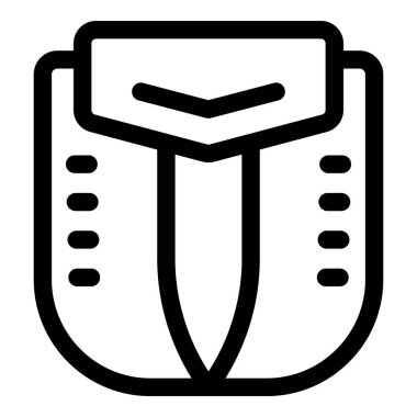 Bir ofis veya iş ortamında çalışmak için resmi giysiyi temsil eden siyah çizgili bir simge