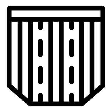 Birçok gökdeleni olan bir şehre giden bir otoyolu temsil eden basit doğrusal simge