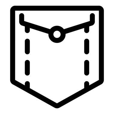 Dikiş detayı olan basit bir cep simgesi