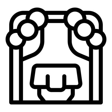 Bir düğün kemerinin sanat simgesi, açık hava törenlerini ve kutlamaları temsil etmek için mükemmel.