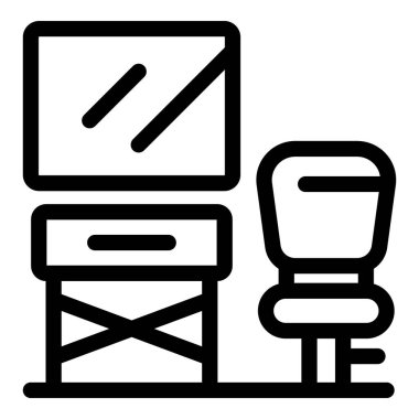 Bir işyerinin satır sanatı simgesi, ofis işi, iş ve verimliliği temsil ediyor