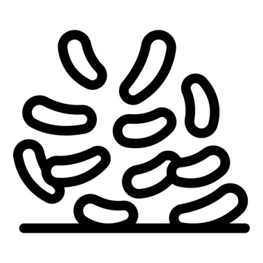 Bir yüzey simgesi ana hatlarına düşen bakteri ve virüs