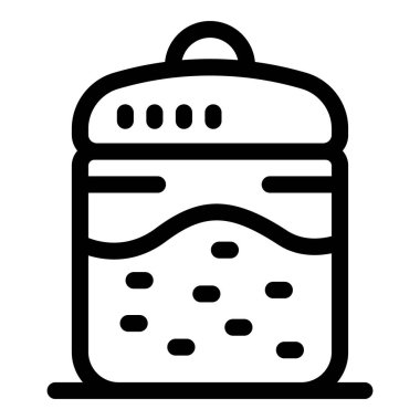 Beslenme çantasının çizgisi simgesi, sağlıklı yeme alışkanlıklarını veya yiyecek depolama alışkanlıklarını temsil etmek için ideal