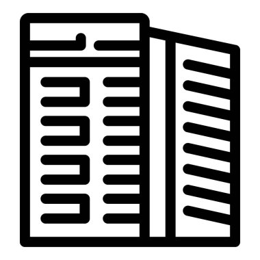 Siyah doğrusal veri merkezi sunucu odası büyük veri bilgi simgesini barındırıyor ve depoluyor