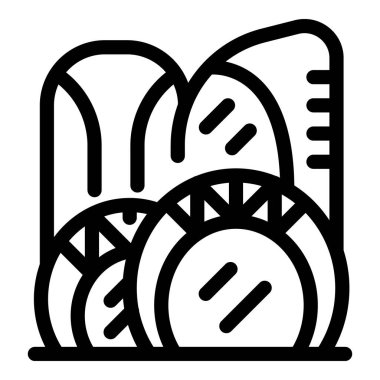 Dilimlenmiş sebzelerin basit bir simgesi, salatalarda veya diğer yemeklerde kullanılmaya hazır.